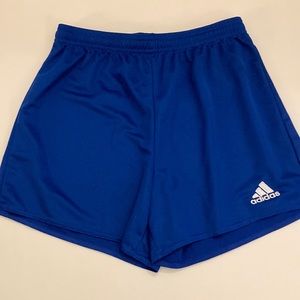 Blue adidas running shorts